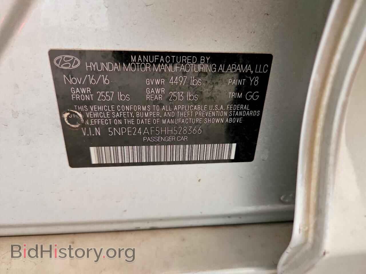 2017 HYUNDAI SONATA - VIN: 5NPE24AF5HH528366 - Фото 12
