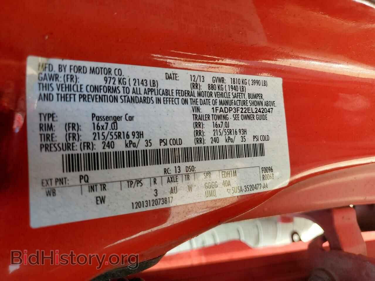 2014 FORD FOCUS - VIN: 1FADP3F22EL242047 - Фото 13