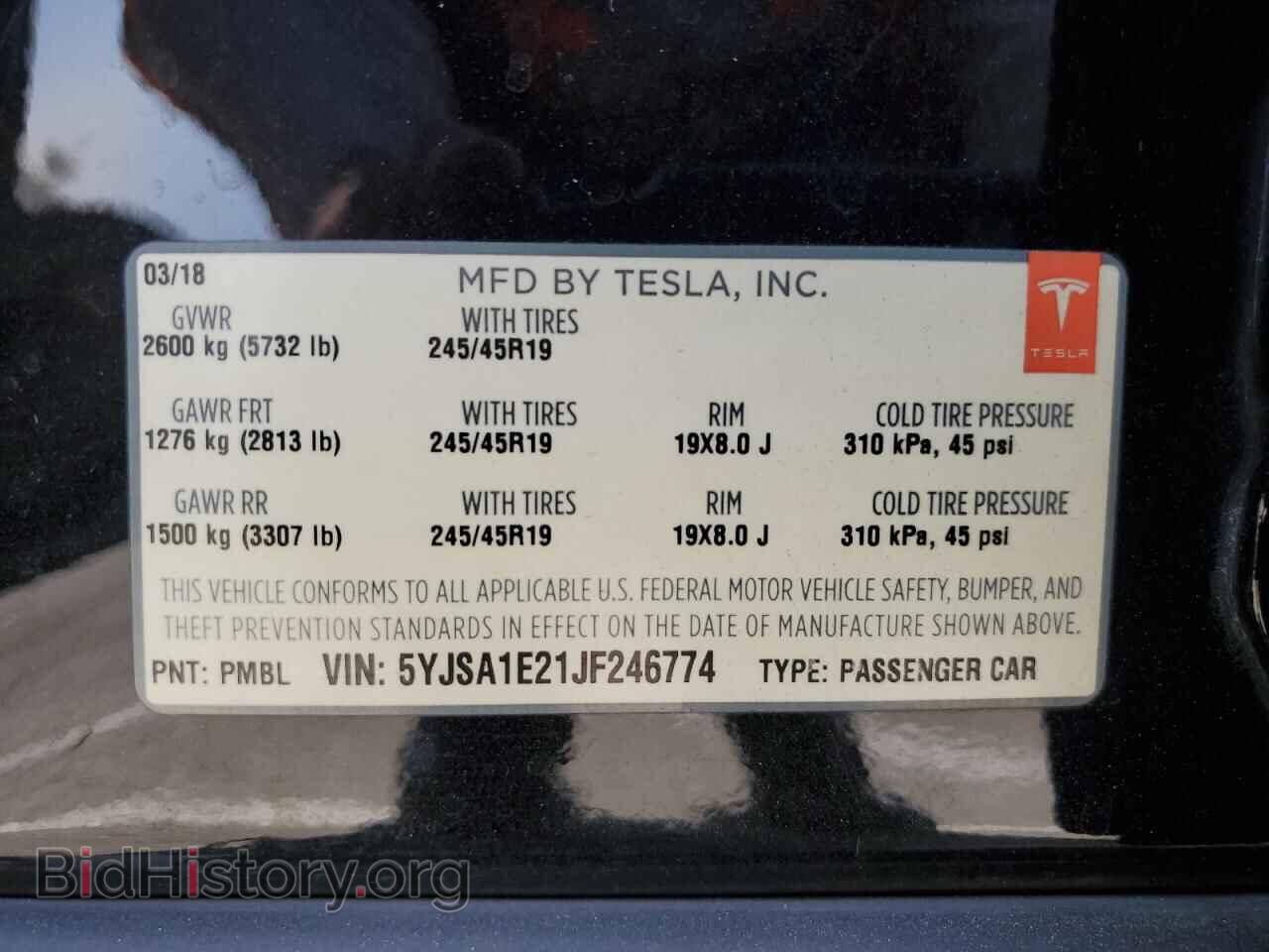 2018 TESLA MODEL S - VIN: 5YJSA1E21JF246774 - Photo 12