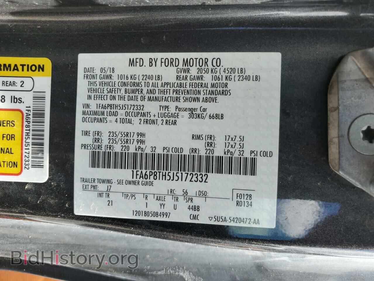 2018 FORD ALL Models - VIN: 1FA6P8TH5J5172332 - Photo 12