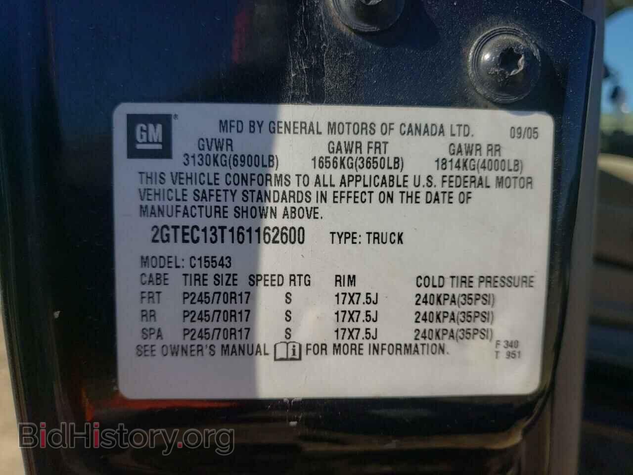 2006 GMC SIERRA - VIN: 2GTEC13T161162600 - Фото 10