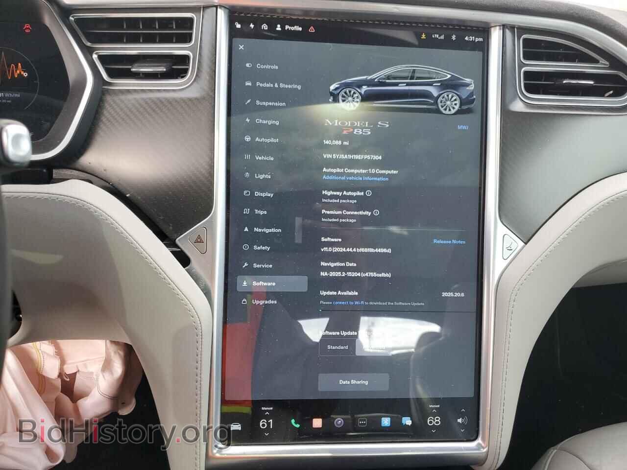 2014 TESLA MODEL S - VIN: 5YJSA1H19EFP57304 - Photo 9