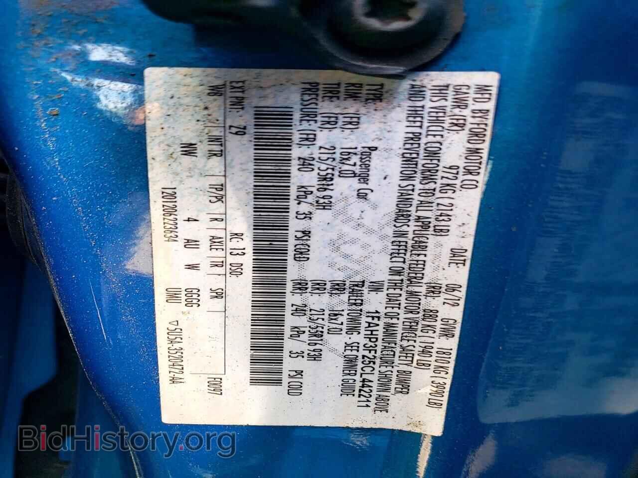 2012 FORD FOCUS - VIN: 1FAHP3F25CL442211 - Фото 12