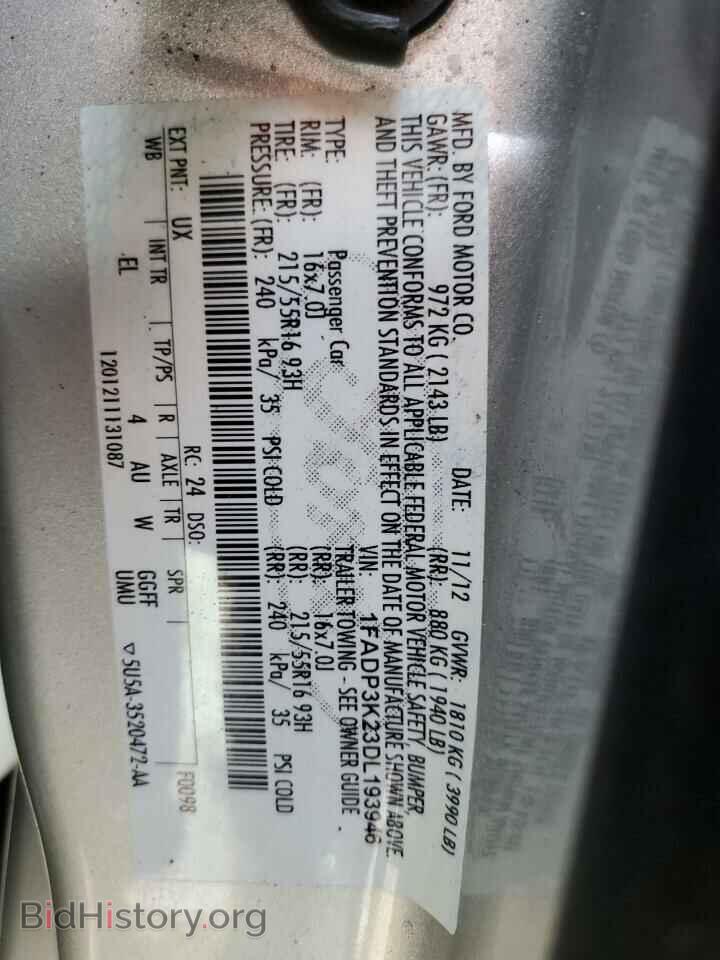 2013 FORD FOCUS - VIN: 1FADP3K23DL193946 - Photo 10