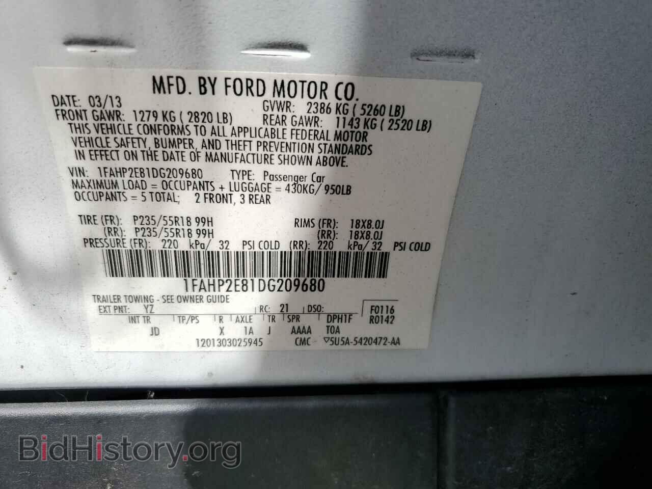 2013 FORD TAURUS - VIN: 1FAHP2E81DG209680 - Фото 12