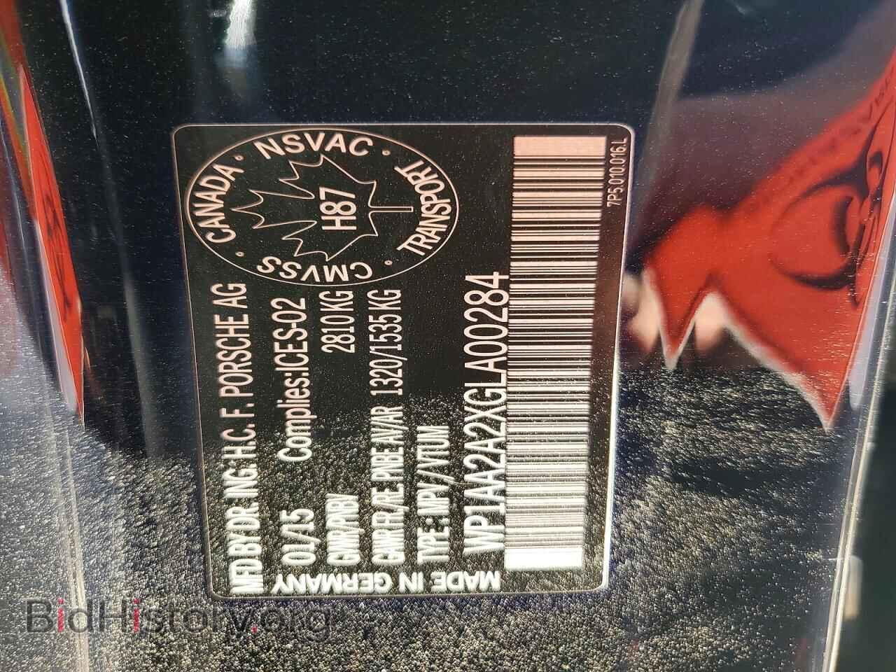 2016 PORSCHE CAYENNE - VIN: WP1AA2A2XGLA00284 - Фото 14