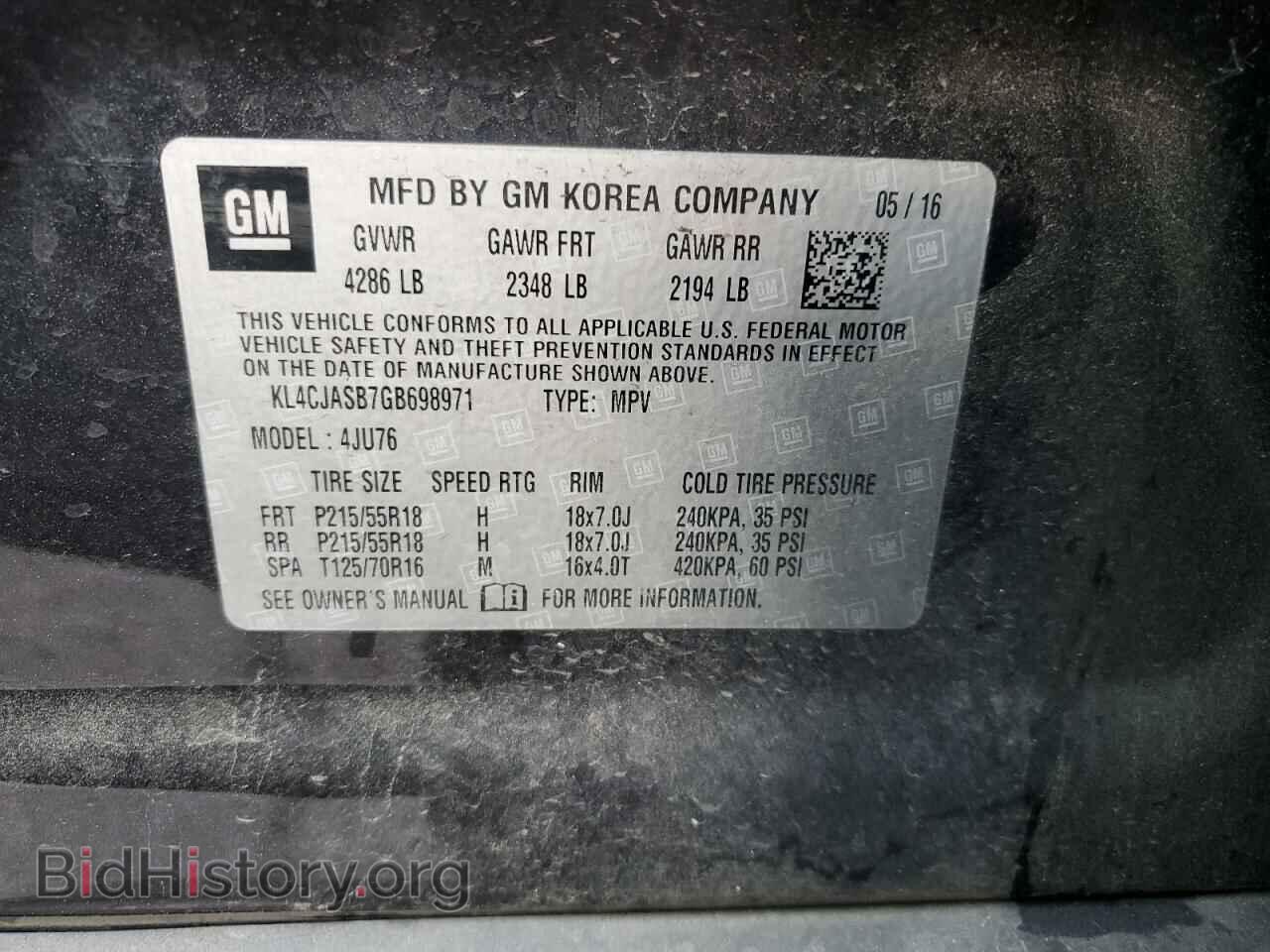 2016 BUICK ENCORE - VIN: KL4CJASB7GB698971 - Photo 10