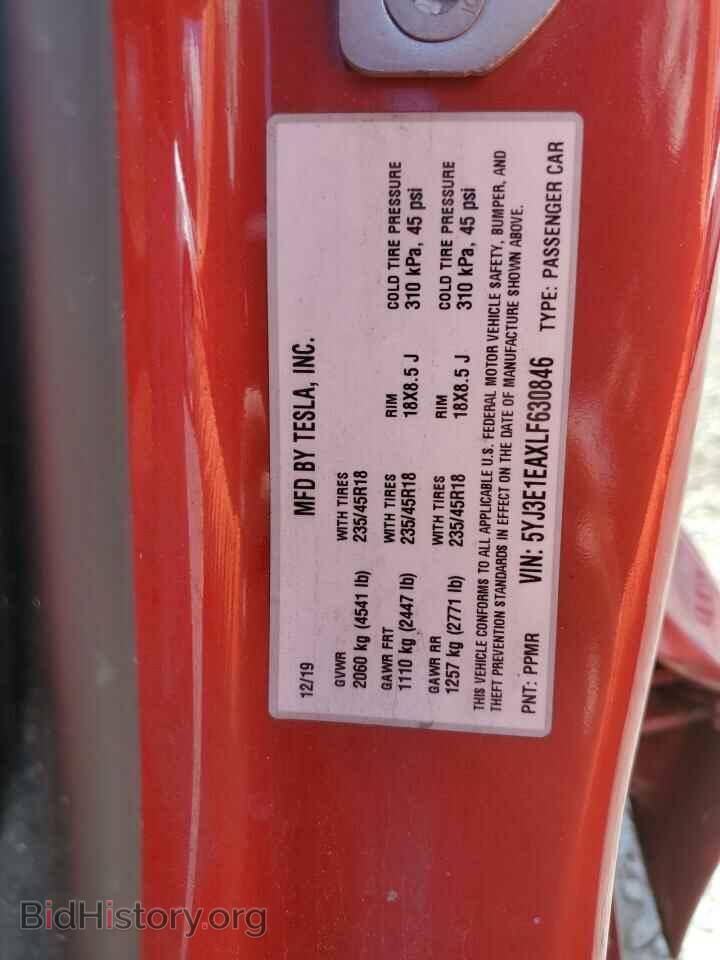 2020 TESLA MODEL 3 - VIN: 5YJ3E1EAXLF630846 - Фото 12