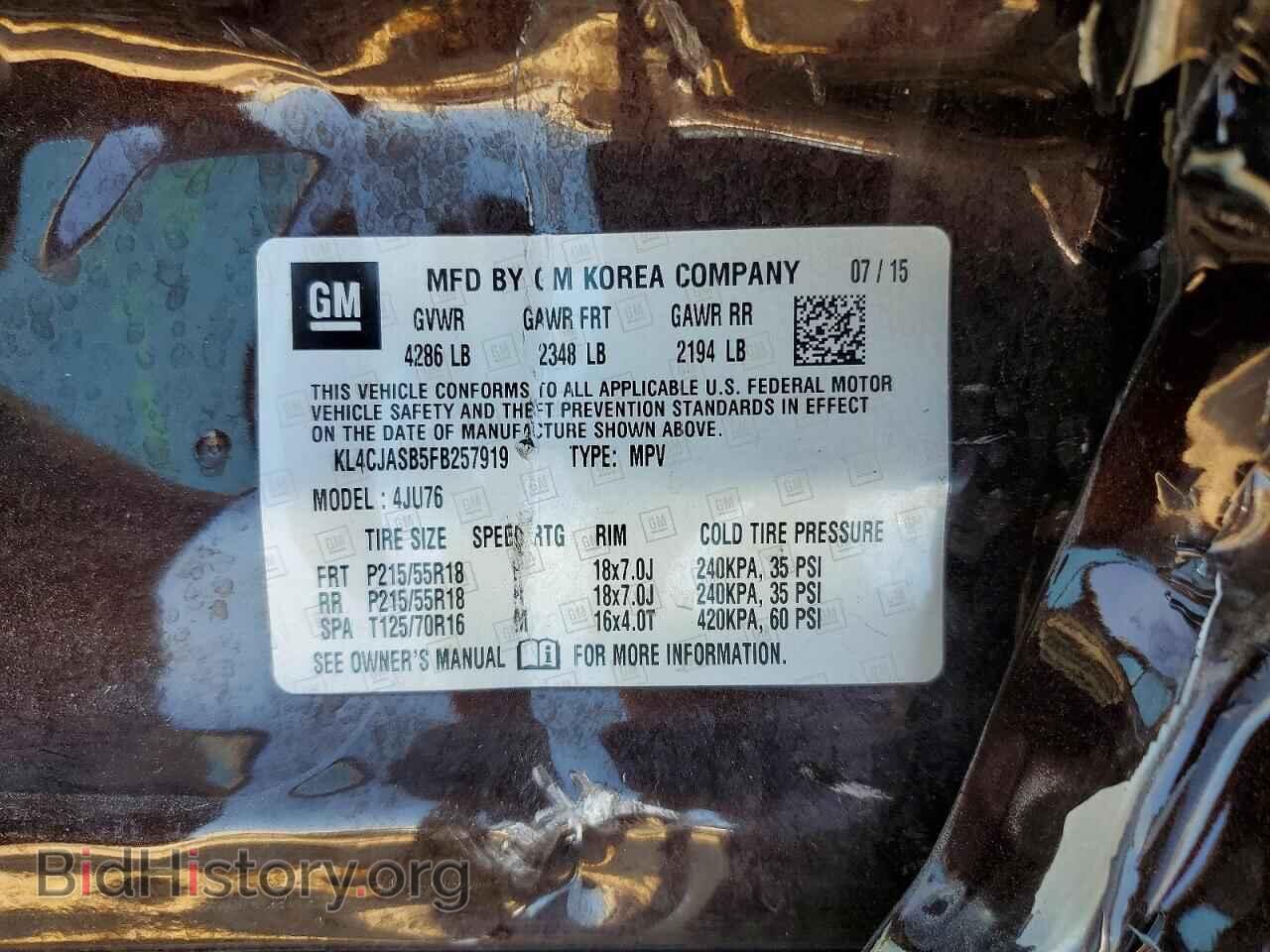 2015 BUICK ENCORE - VIN: KL4CJASB5FB257919 - Photo 13