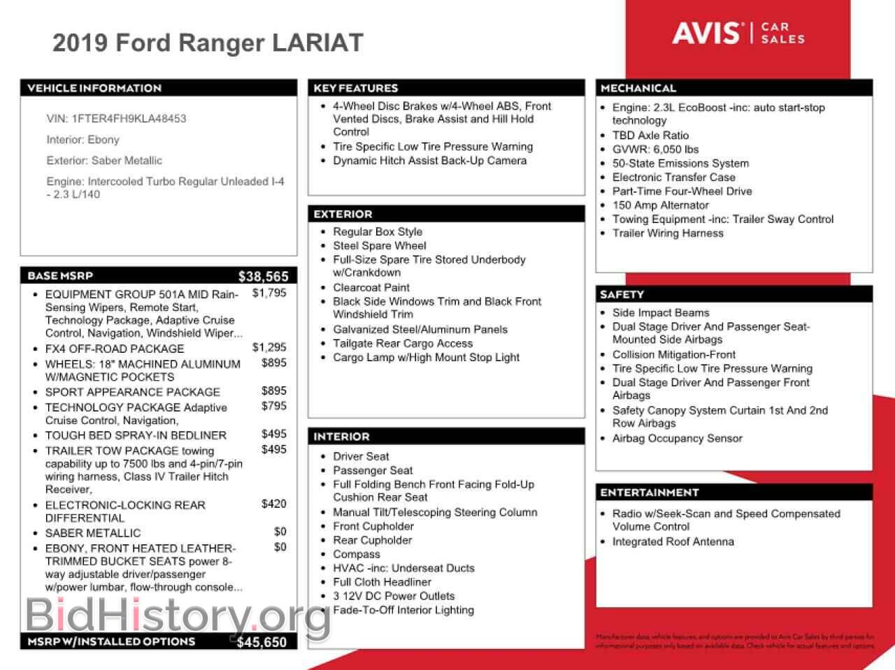2019 FORD RANGER - VIN: 1FTER4FH9KLA48453 - Фото 10