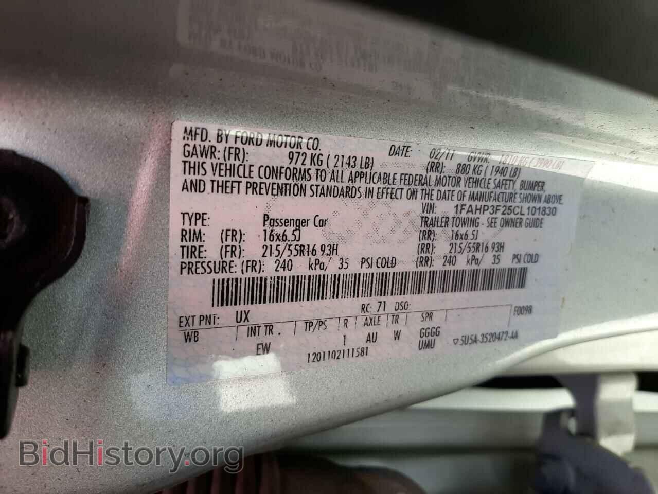 2012 FORD FOCUS - VIN: 1FAHP3F25CL101830 - Фото 10