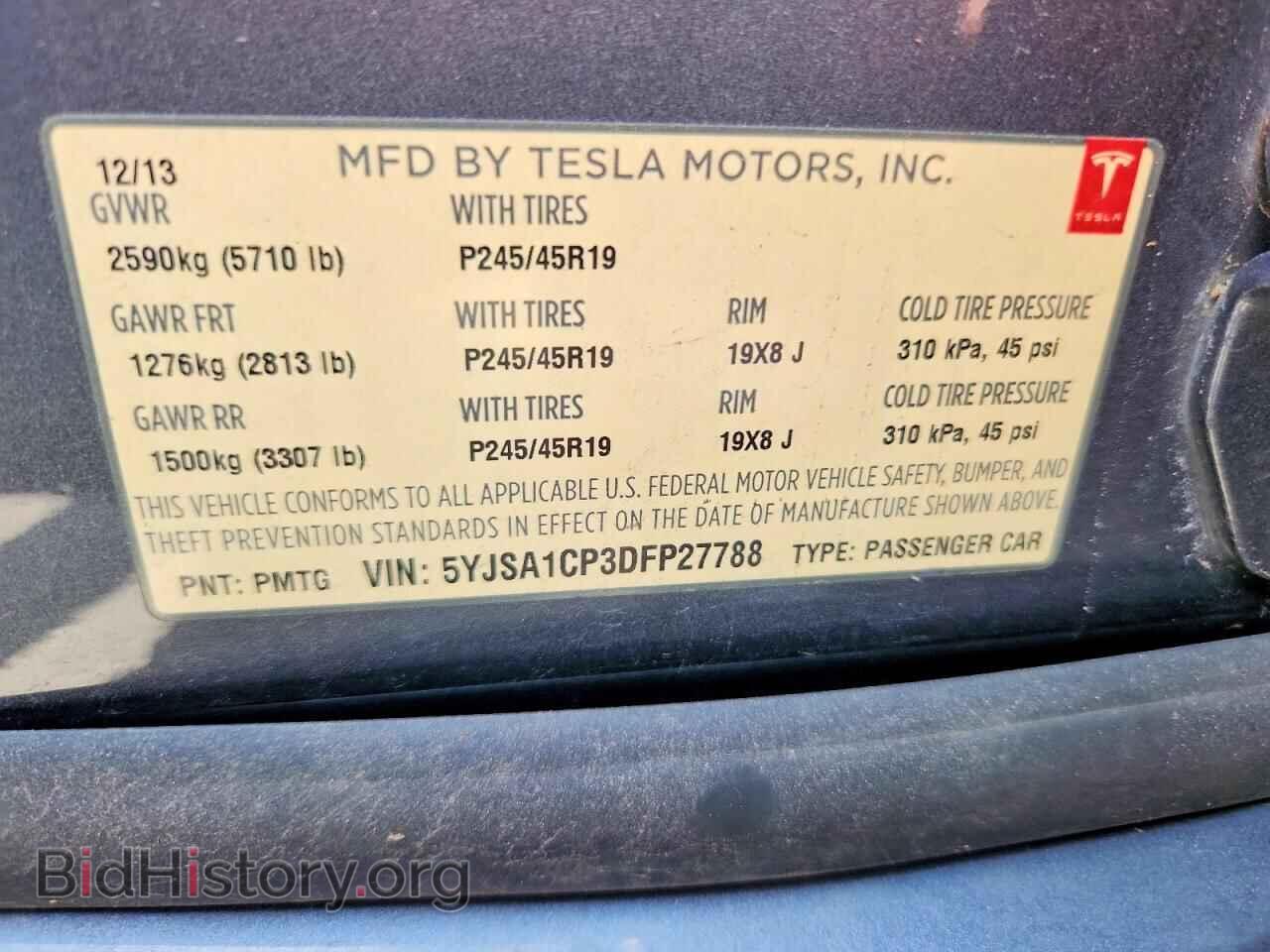 2013 TESLA MODEL S - VIN: 5YJSA1CP3DFP27788 - Photo 13