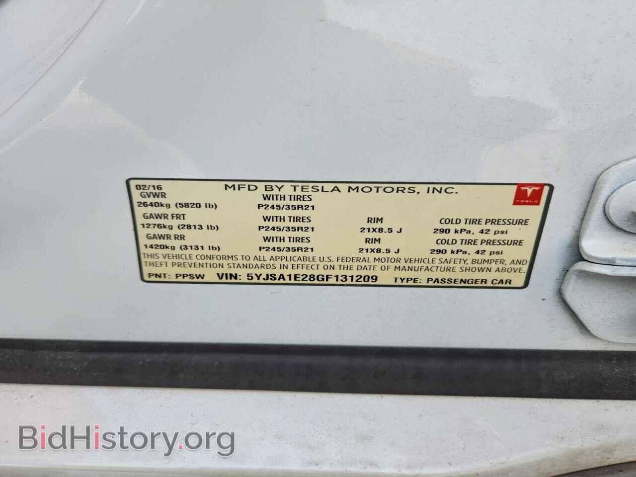 2016 TESLA MODEL S - VIN: 5YJSA1E28GF131209 - Photo 12