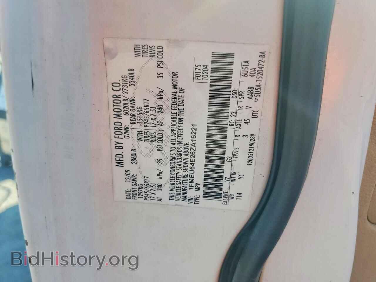 2006 FORD EXPLORER - VIN: 1FMEU64E26ZA16221 - Фото 13