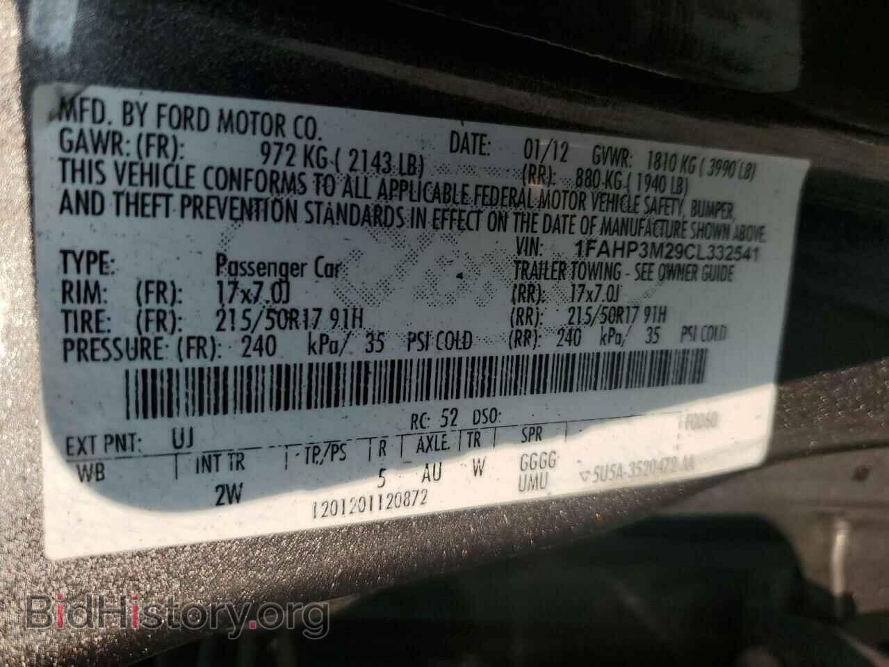 2012 FORD FOCUS - VIN: 1FAHP3M29CL332541 - Фото 12