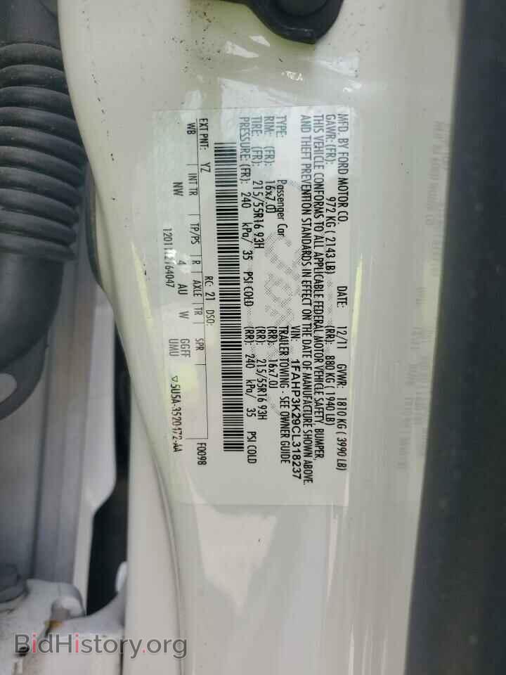 2012 FORD FOCUS - VIN: 1FAHP3K29CL318237 - Фото 13