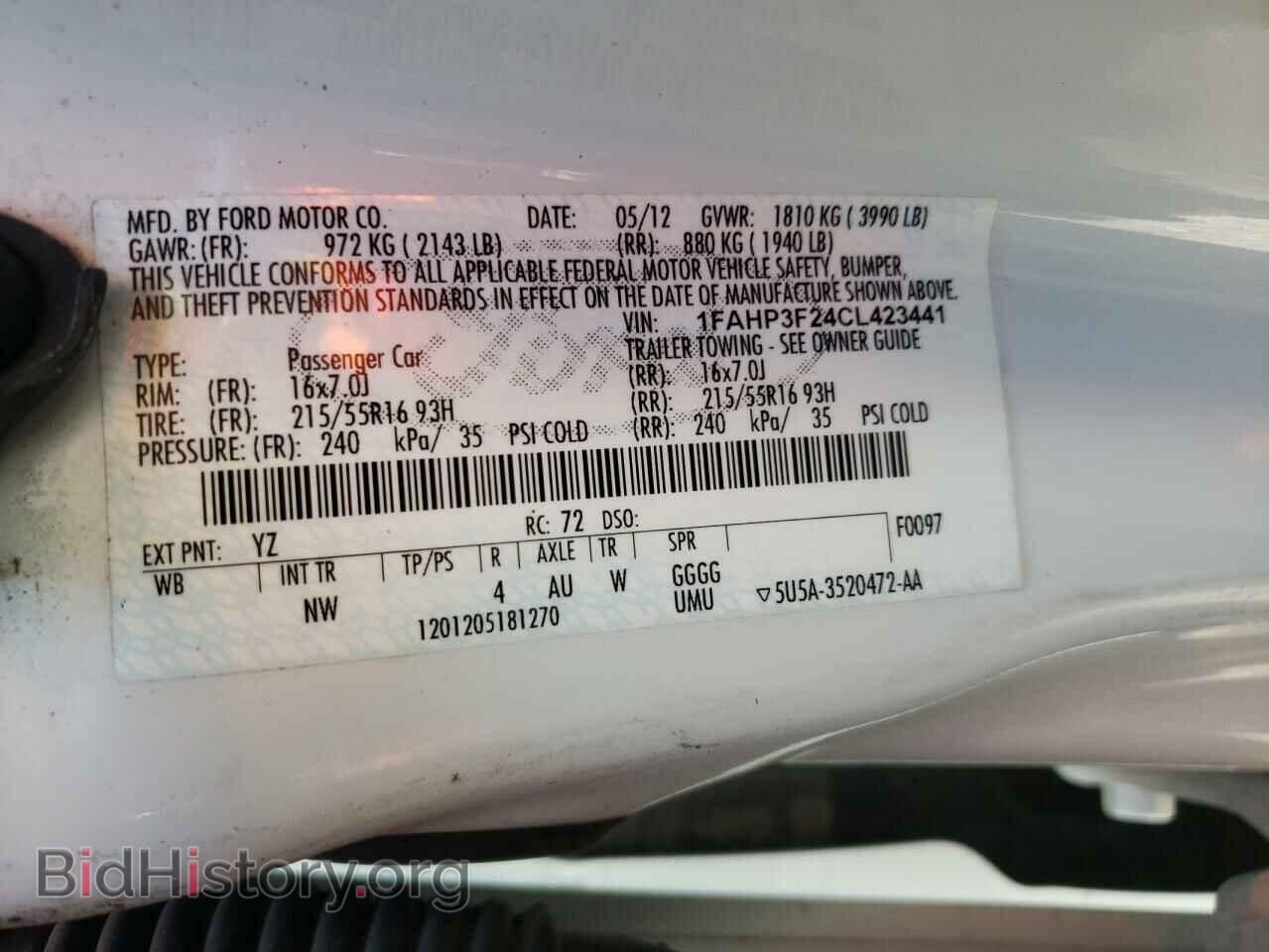 2012 FORD FOCUS - VIN: 1FAHP3F24CL423441 - Фото 12