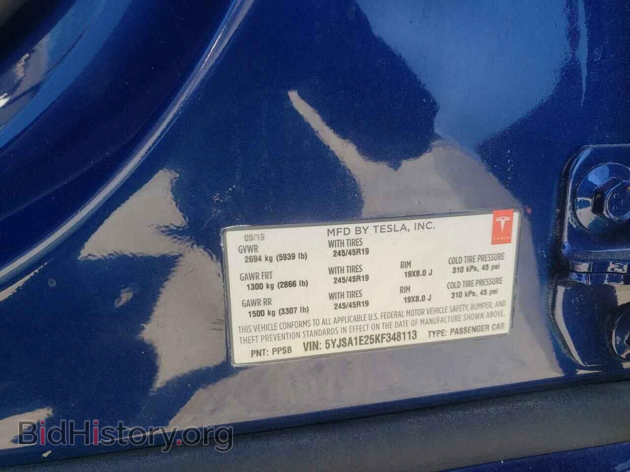 2019 TESLA MODEL S - VIN: 5YJSA1E25KF348113 - Photo 10