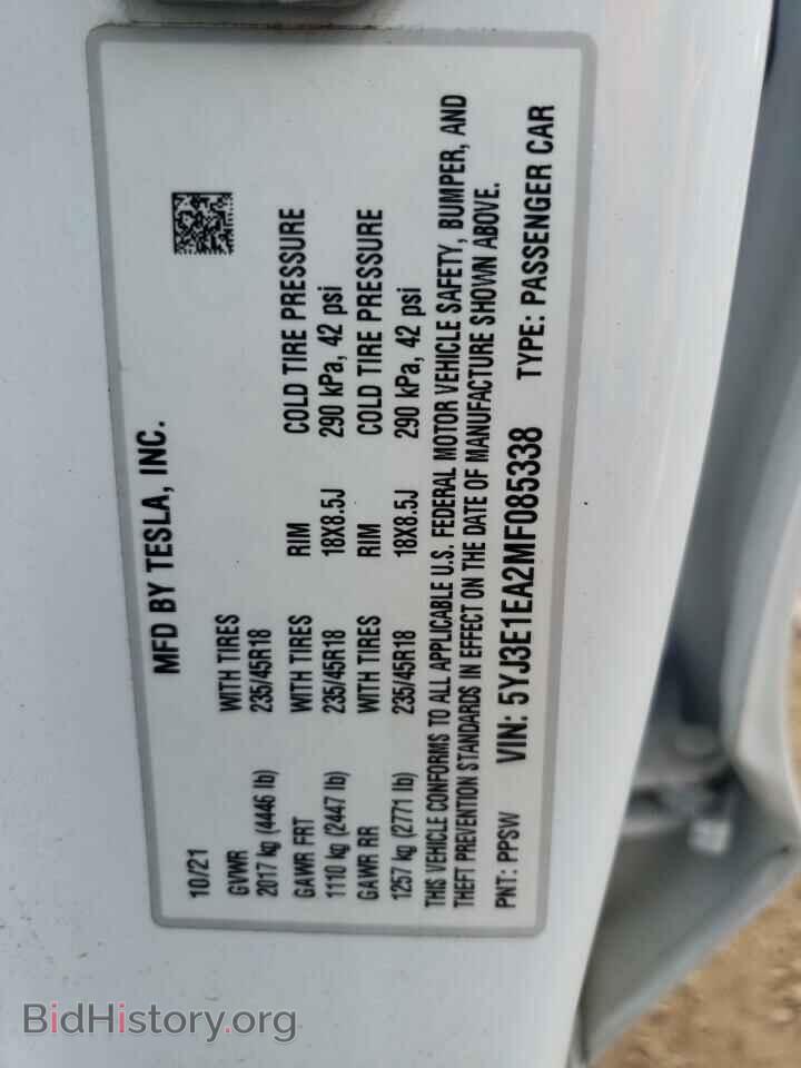 2021 TESLA MODEL 3 - VIN: 5YJ3E1EA2MF085338 - Фото 13