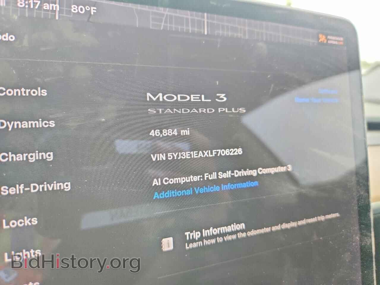 2020 TESLA MODEL 3 - VIN: 5YJ3E1EAXLF706226 - Фото 9