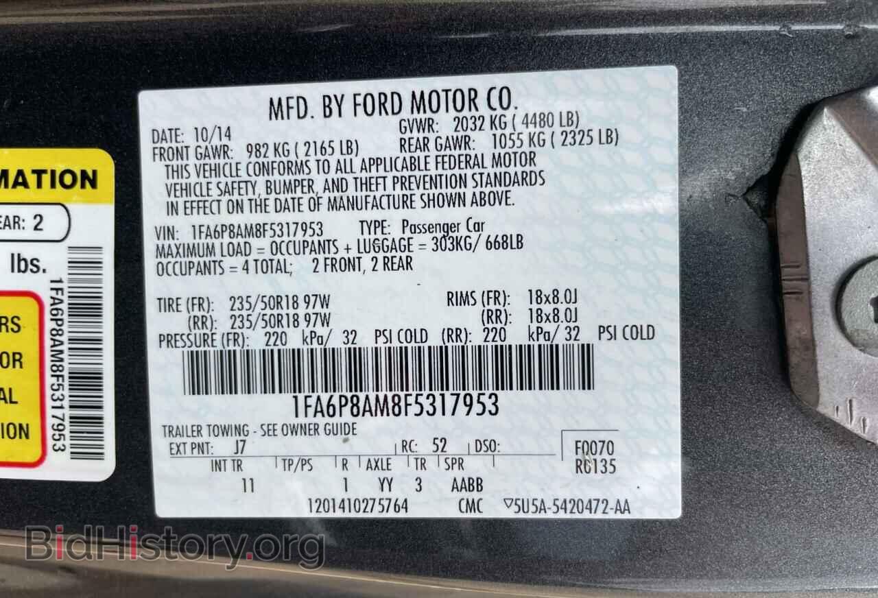 2015 FORD ALL Models - VIN: 1FA6P8AM8F5317953 - Фото 10