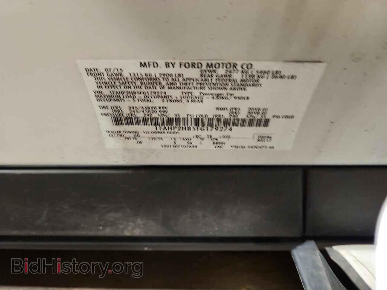 2015 FORD TAURUS - VIN: 1FAHP2H85FG179274 - Фото 13