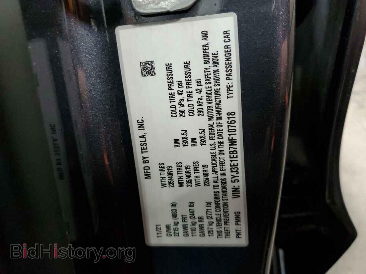 2022 TESLA MODEL 3 - VIN: 5YJ3E1EB7NF107618 - Photo 10