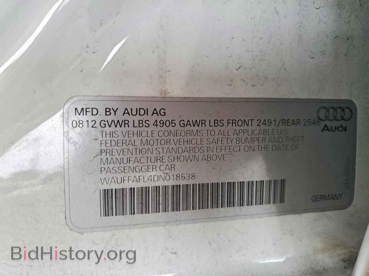 2013 AUDI A4 - VIN: WAUFFAFL4DN018538 - Photo 12