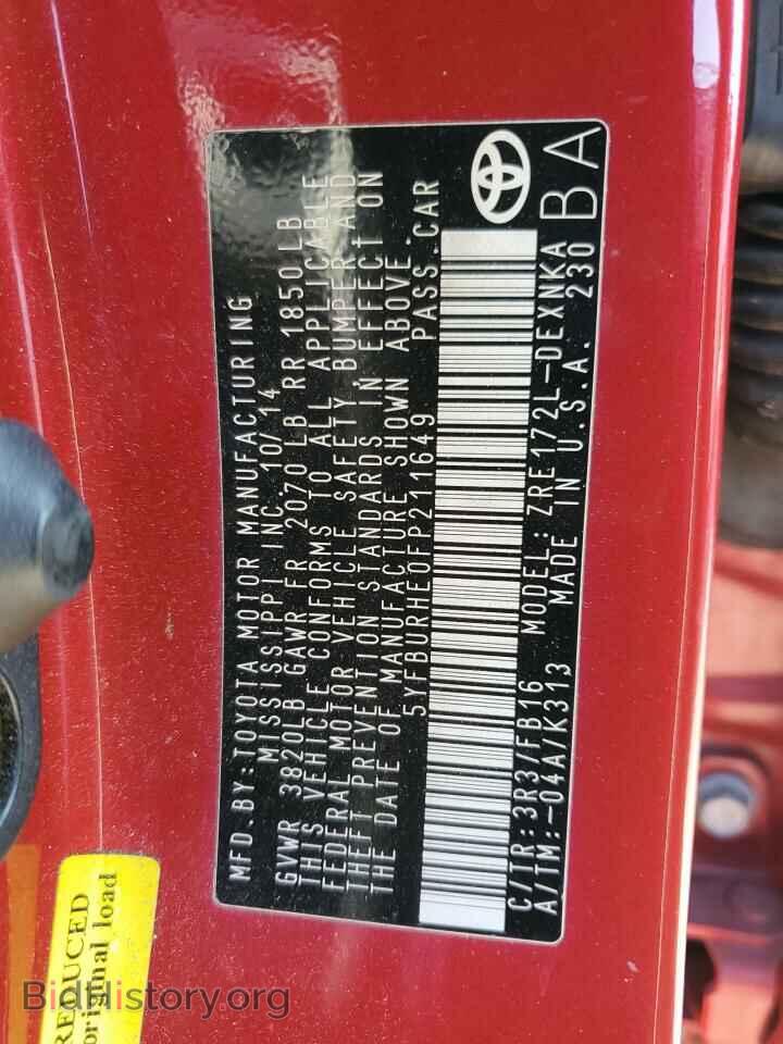 2015 TOYOTA COROLLA - VIN: 5YFBURHE0FP211649 - Photo 10