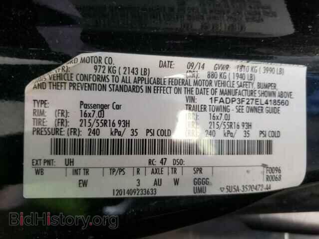 2014 FORD FOCUS - VIN: 1FADP3F27EL418560 - Фото 10
