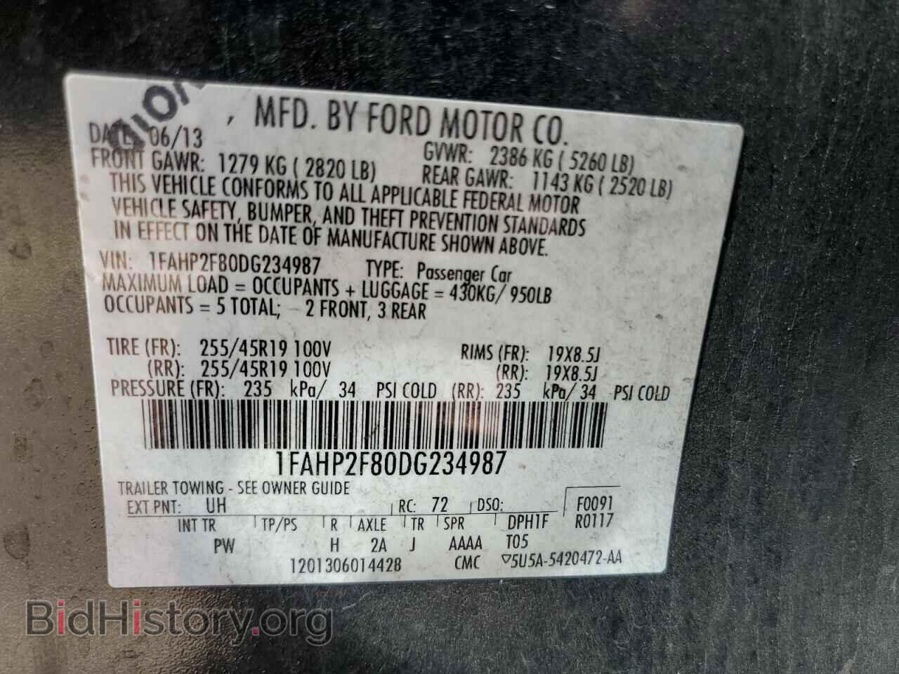 2013 FORD TAURUS - VIN: 1FAHP2F80DG234987 - Photo 10