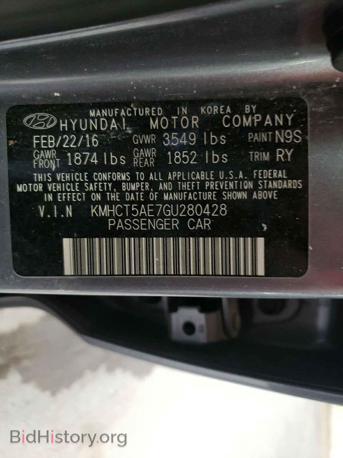 2016 HYUNDAI ACCENT - VIN: KMHCT5AE7GU280428 - Фото 10