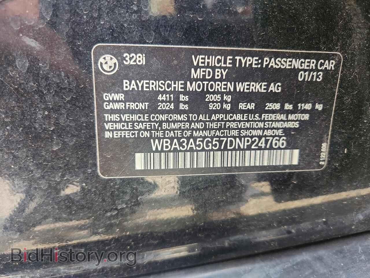 2013 BMW 3 SERIES - VIN: WBA3A5G57DNP24766 - Фото 12