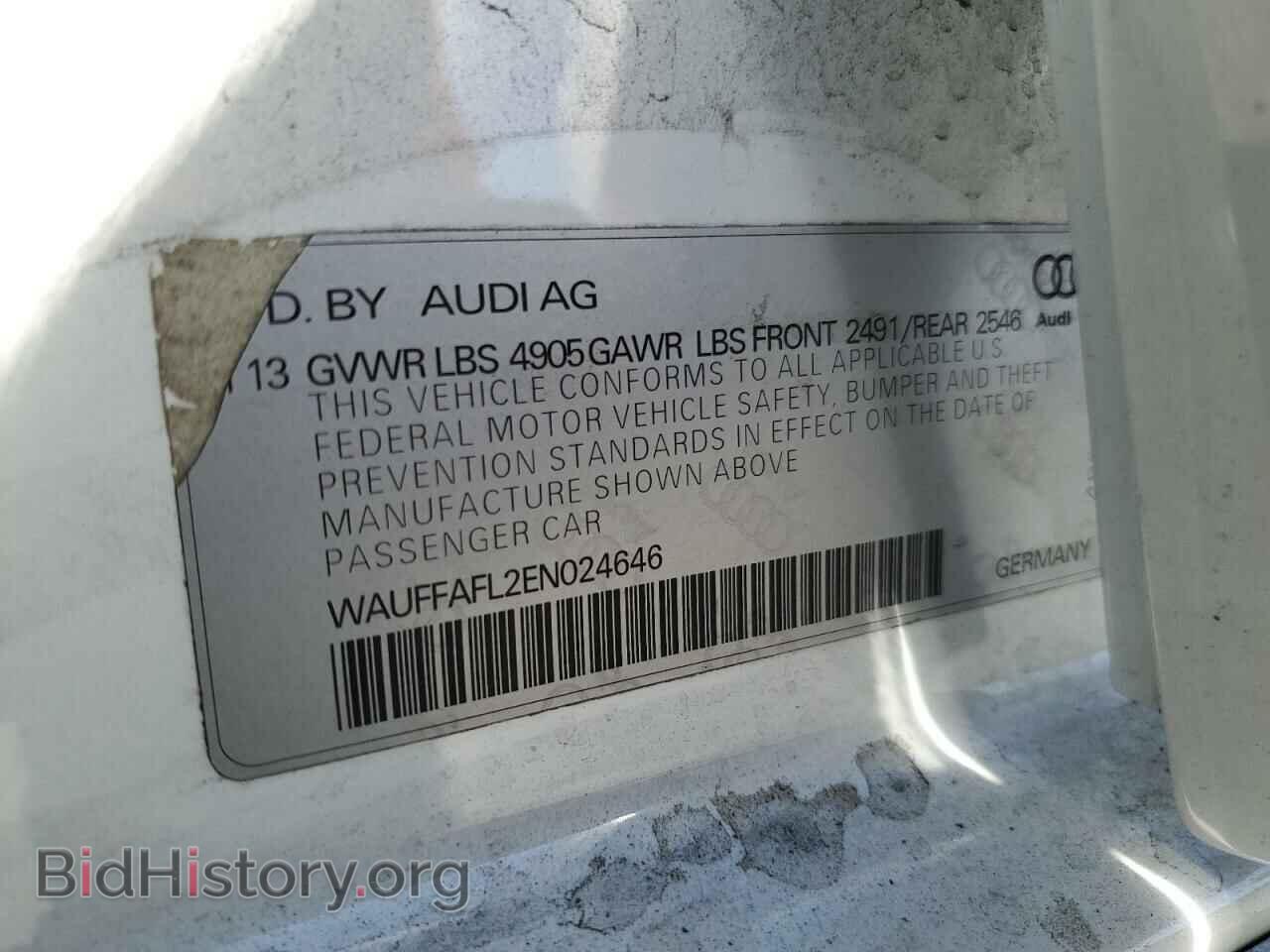 2014 AUDI A4 - VIN: WAUFFAFL2EN024646 - Photo 10