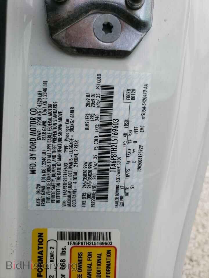 2020 FORD MUSTANG - VIN: 1FA6P8TH2L5169603 - Фото 10