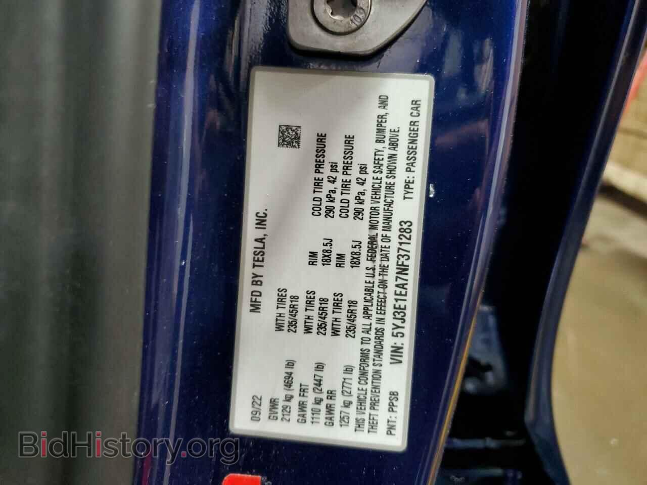 2022 TESLA MODEL 3 - VIN: 5YJ3E1EA7NF371283 - Photo 13