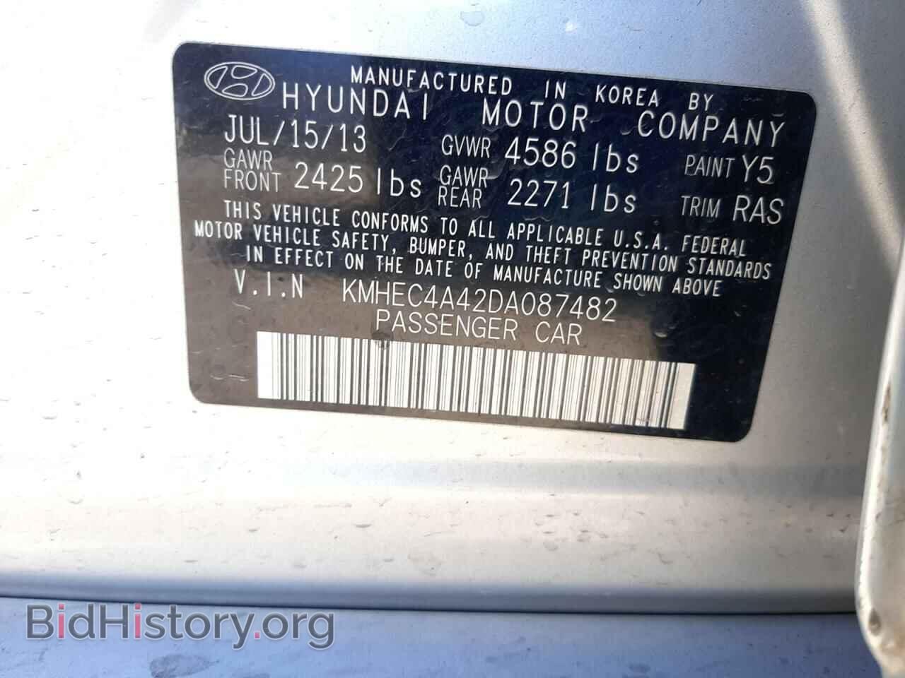 2013 HYUNDAI SONATA - VIN: KMHEC4A42DA087482 - Фото 10