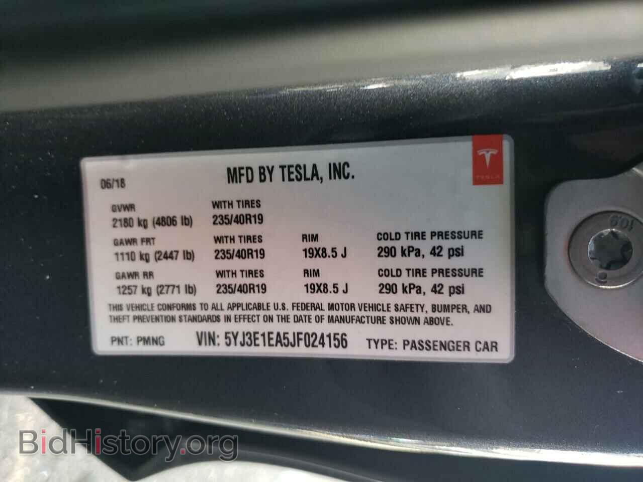 2018 TESLA MODEL 3 - VIN: 5YJ3E1EA5JF024156 - Photo 12