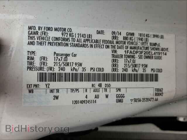 2014 FORD FOCUS - VIN: 1FADP3F20EL419114 - Photo 10