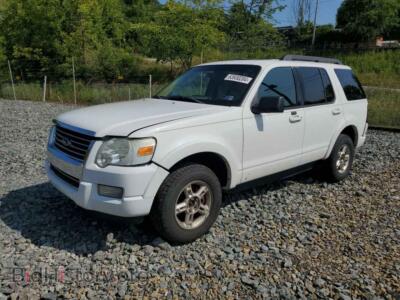 2010 Ford EXPLORER XLT, white — VIN 1FMEU7DE5AUA84475, Copart