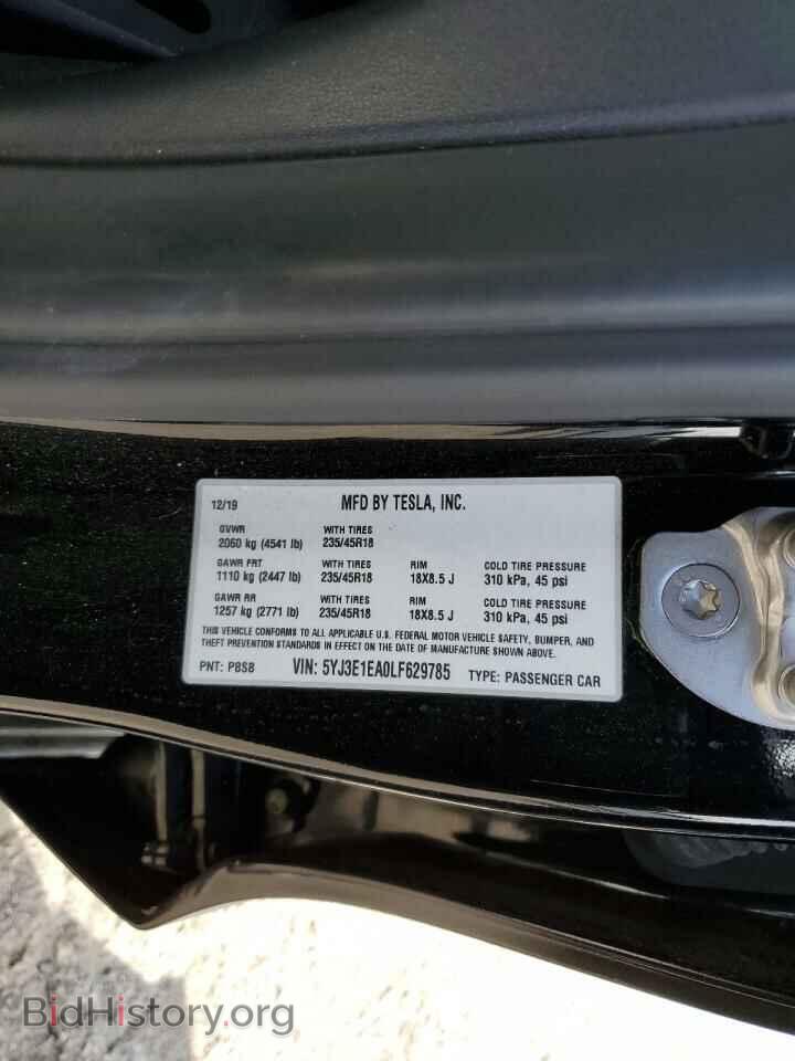 2020 TESLA MODEL 3 - VIN: 5YJ3E1EA0LF629785 - Фото 10