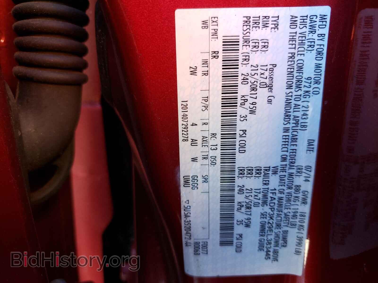 2014 FORD FOCUS - VIN: 1FADP3K29EL383445 - Фото 10