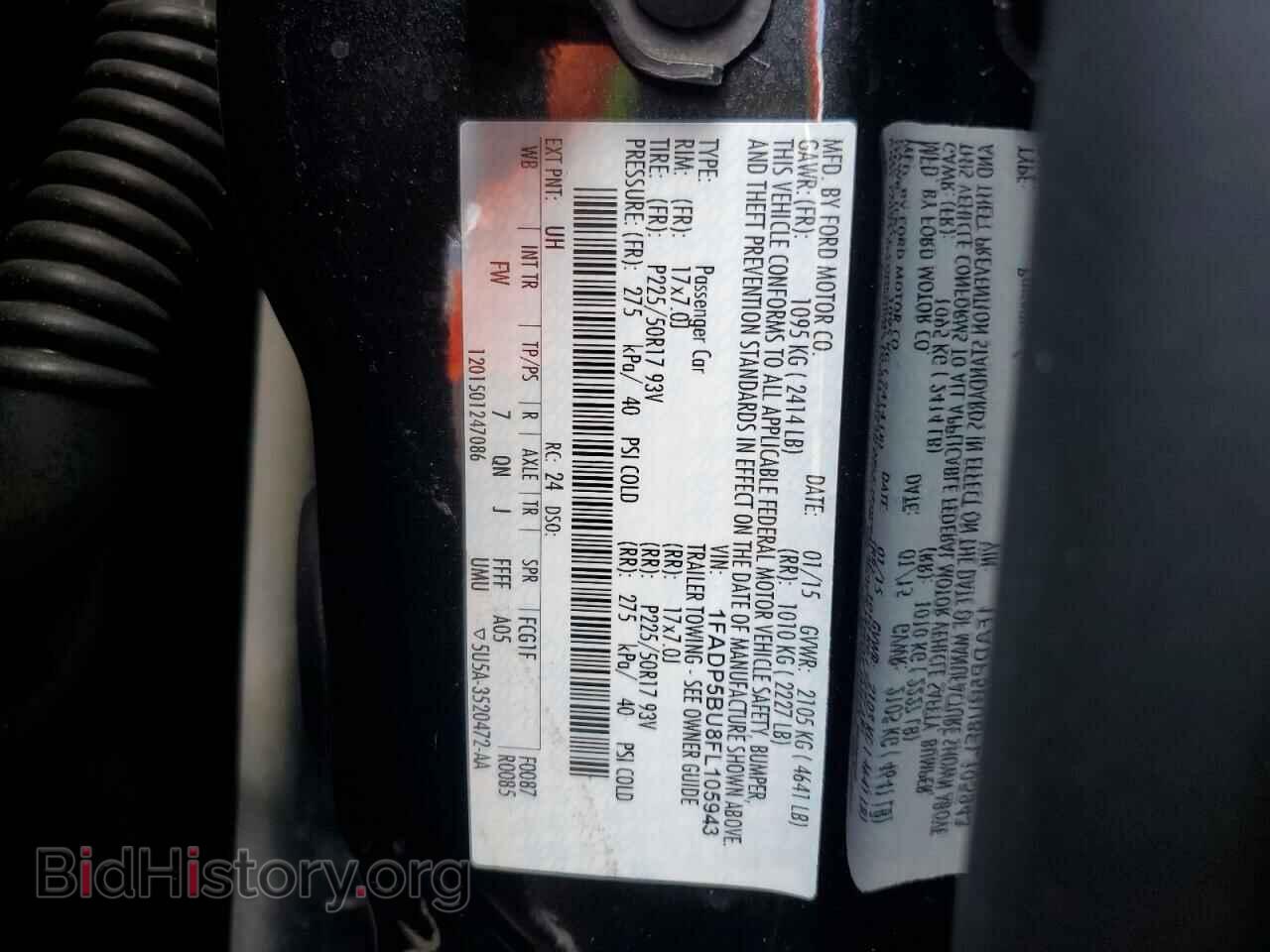 2015 FORD CMAX - VIN: 1FADP5BU8FL105943 - Фото 10