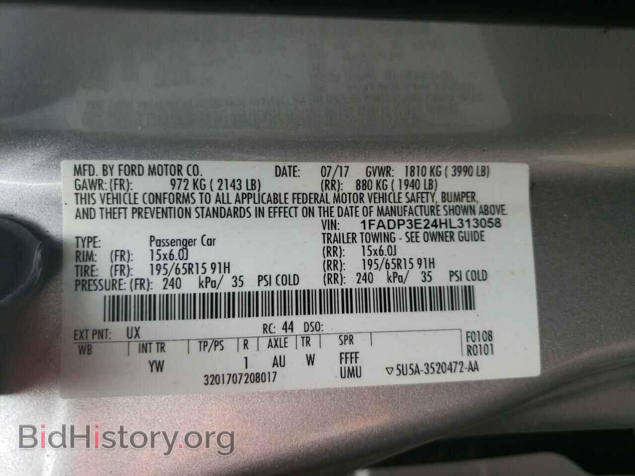 2017 FORD FOCUS - VIN: 1FADP3E24HL313058 - Фото 10
