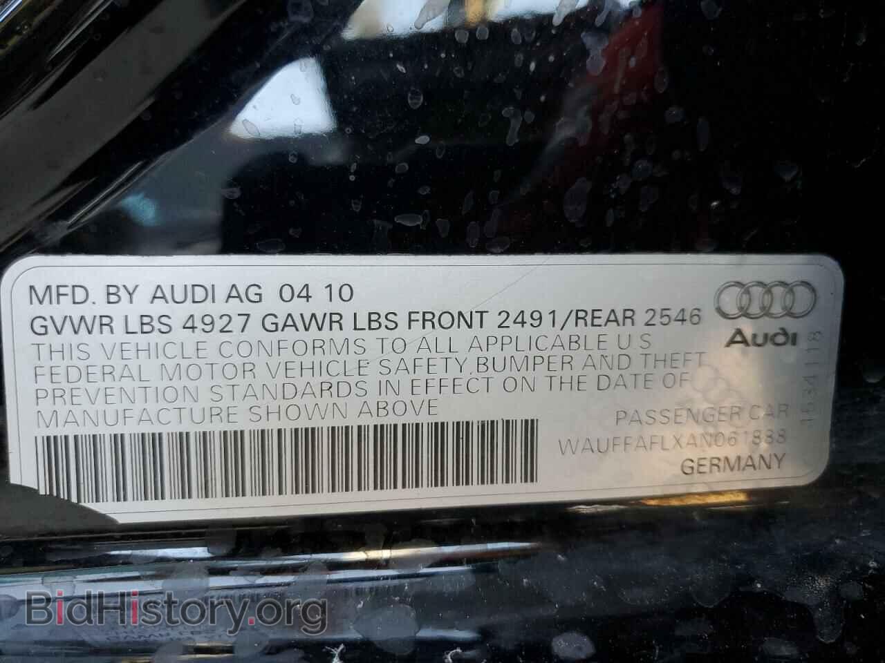 2010 AUDI A4 - VIN: WAUFFAFLXAN061888 - Фото 10