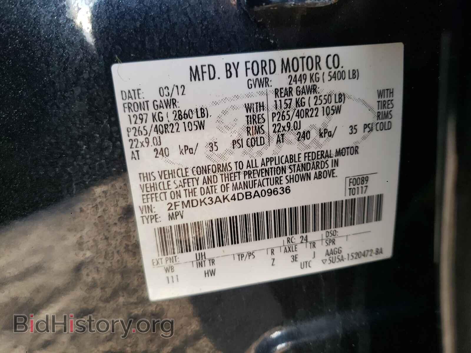 2013 FORD EDGE - VIN: 2FMDK3AK4DBA09636 - Фото 10