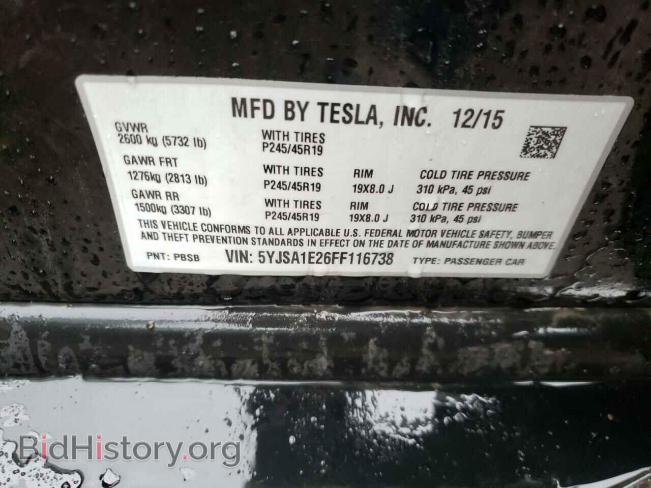 2015 TESLA MODEL S - VIN: 5YJSA1E26FF116738 - Photo 10