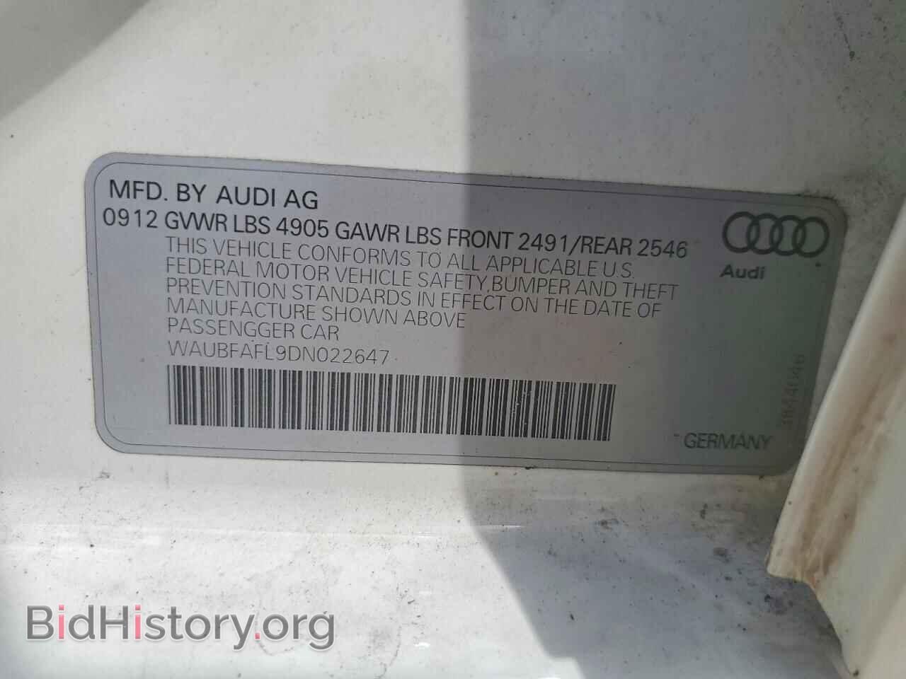 2013 AUDI A4 - VIN: WAUBFAFL9DN022647 - Photo 12