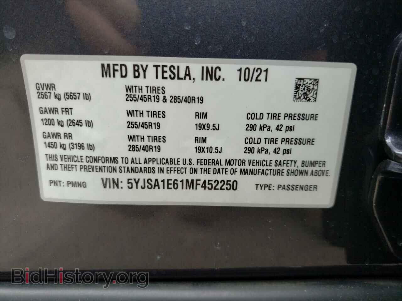 2021 TESLA MODEL S - VIN: 5YJSA1E61MF452250 - Photo 10