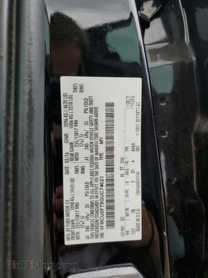 2016 FORD ESCAPE - VIN: 1FMCU0F75GUC74623 - Photo 13